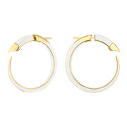 Sabre Solis Hoop Earrings - Yellow Gold Vermeil & Chalk Ceramic