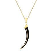 Sabre Solis Pendant - Yellow Gold Vermeil & Jet Ceramic