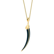 Sabre Solis Pendant - Yellow Gold Vermeil & Jet Ceramic