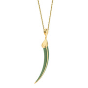 Sabre Solis Pendant - Yellow Gold Vermeil & Leaf Ceramic