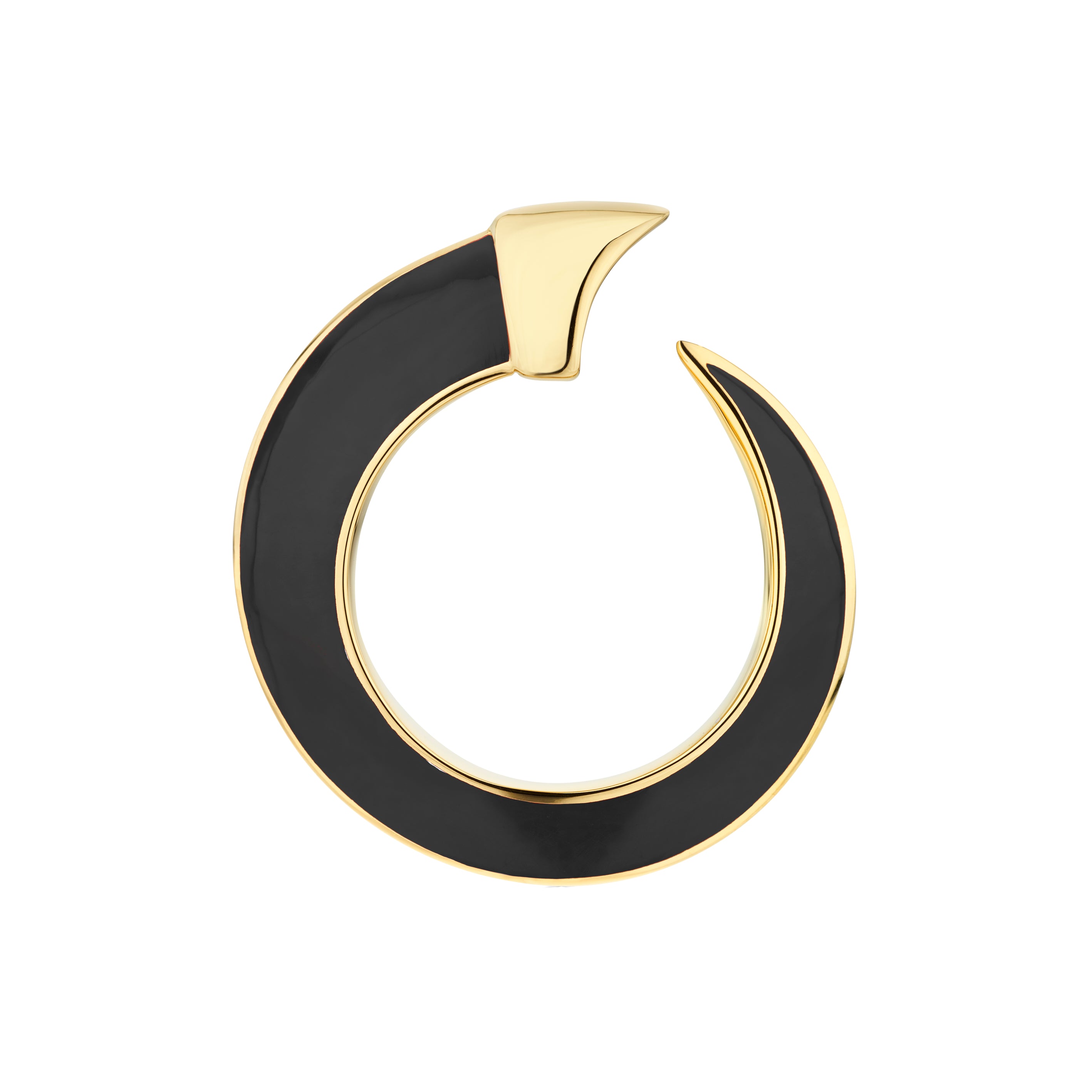 Sabre Solis Ring - Yellow Gold Vermeil & Jet Ceramic