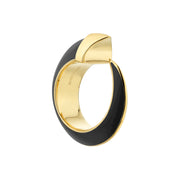 Sabre Solis Ring - Yellow Gold Vermeil & Jet Ceramic