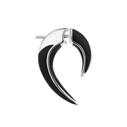 Sabre Solis Single Talon Earring - Silver & Jet Ceramic