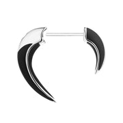 Sabre Solis Single Talon Earring - Silver & Jet Ceramic