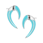 Sabre Solis Talon Earrings - Silver & Lagoon Ceramic