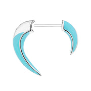 Sabre Solis Single Talon Earring - Silver & Lagoon Ceramic