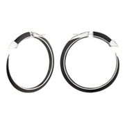 Sabre Solis Statement Hoop Earrings - Silver & Jet Ceramic