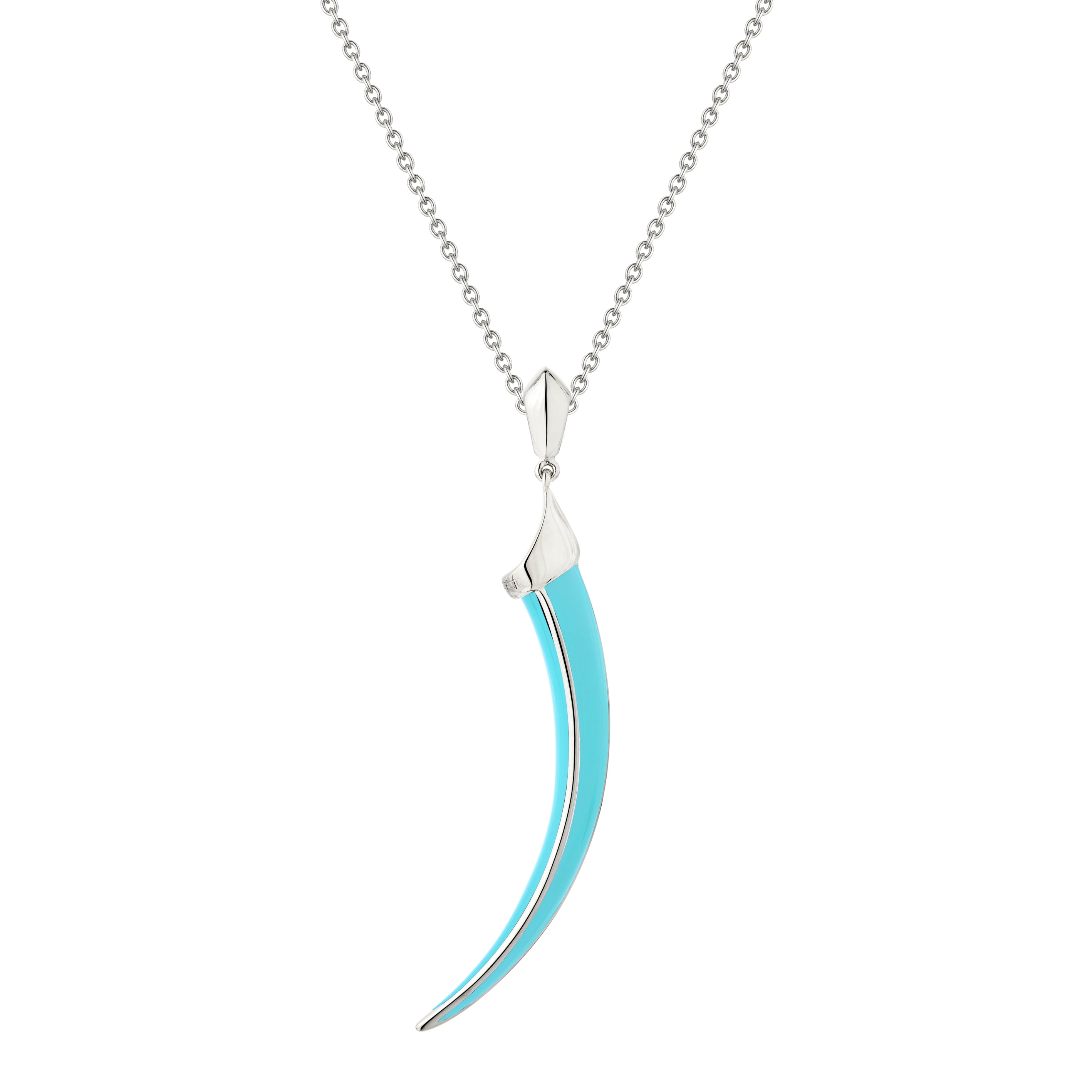 Sabre Solis Pendant - Silver & Lagoon Ceramic