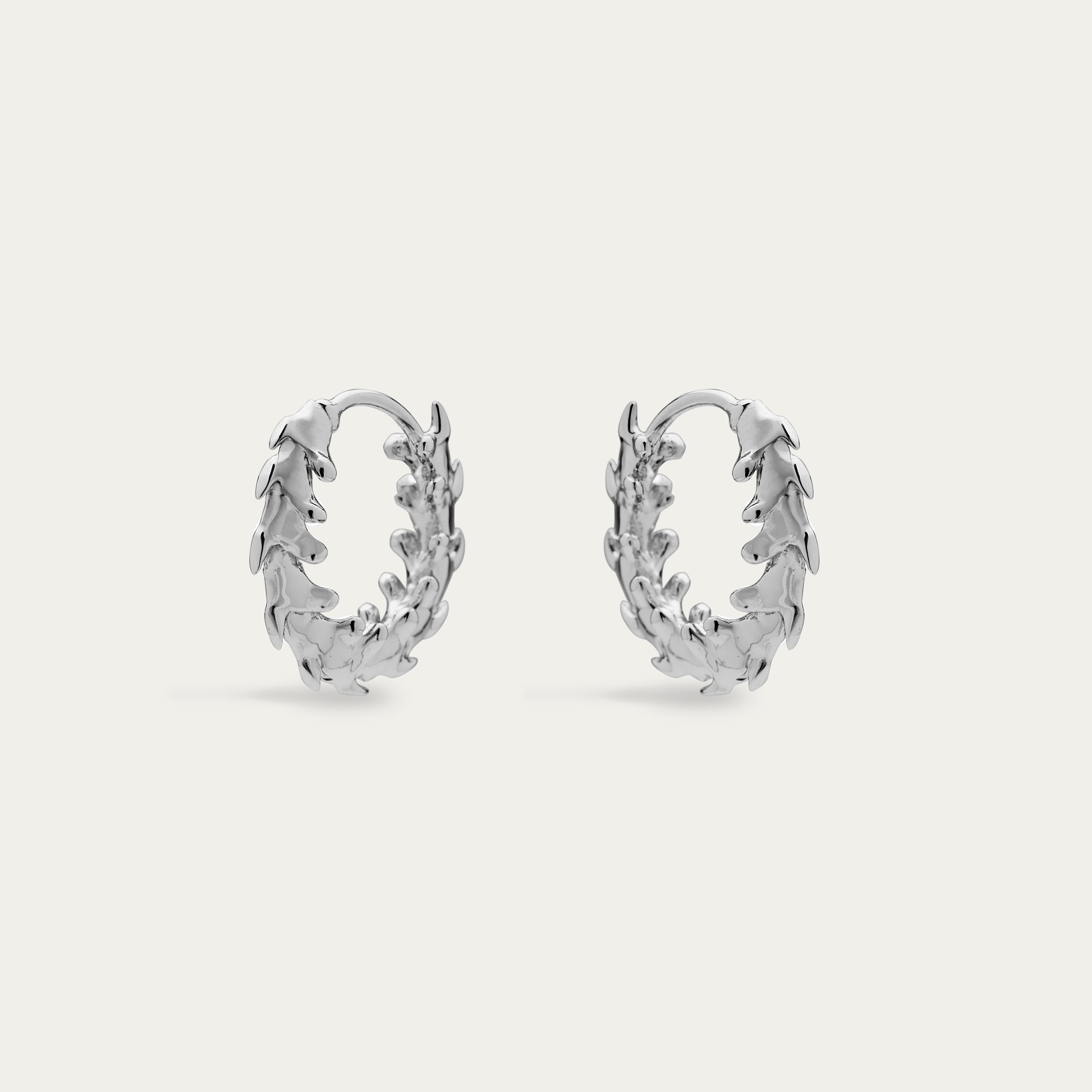 Serpent's Trace Mini Hoop Earrings - Silver