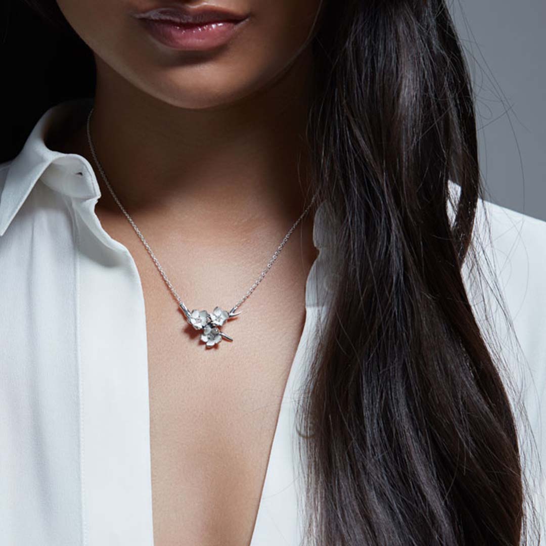 Cherry Blossom Flower Posey Pendant