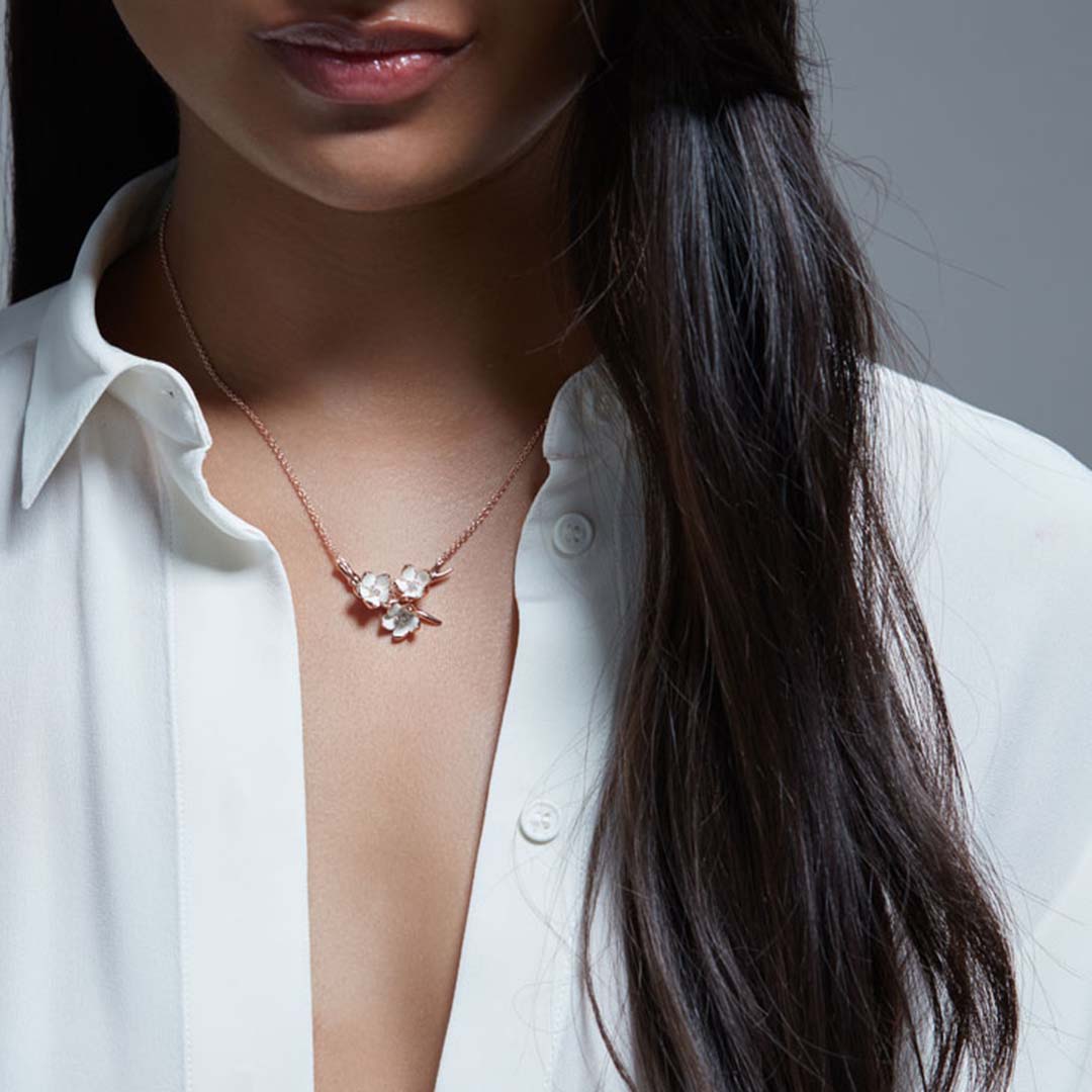 Cherry Blossom Flower Posey Pendant