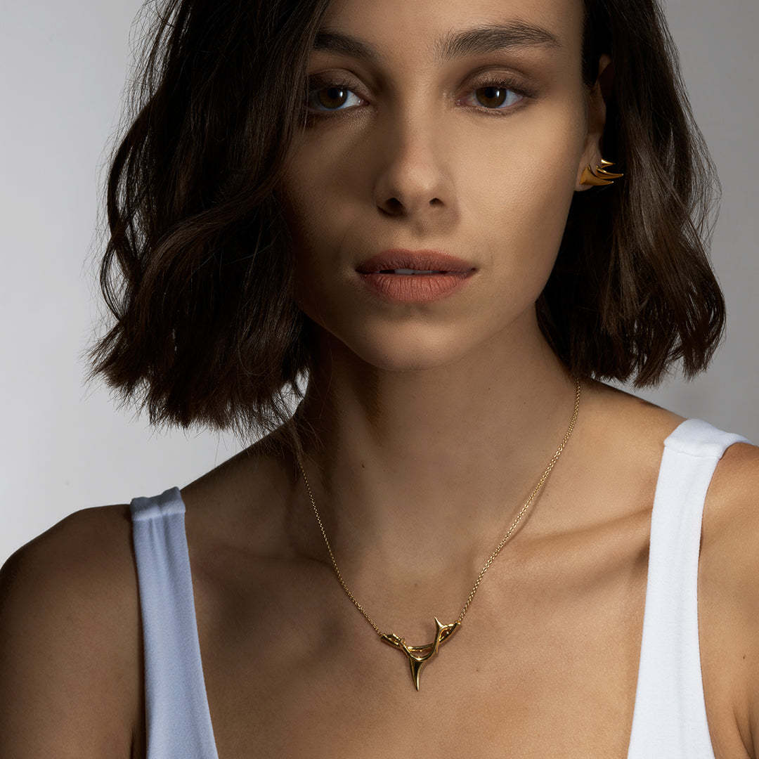 Rose Thorn Branch Pendant