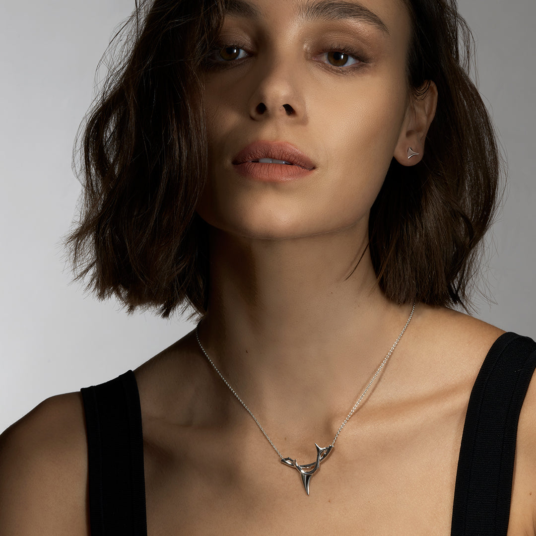 Rose Thorn Branch Pendant