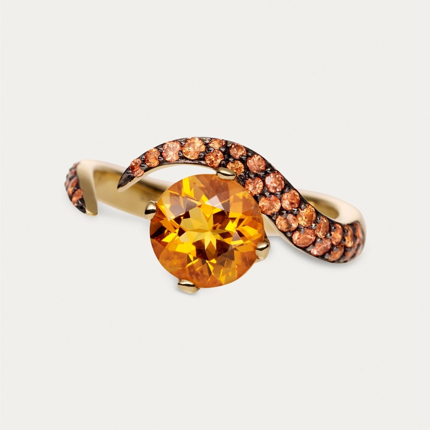Aurora Ring, Orange Citrine