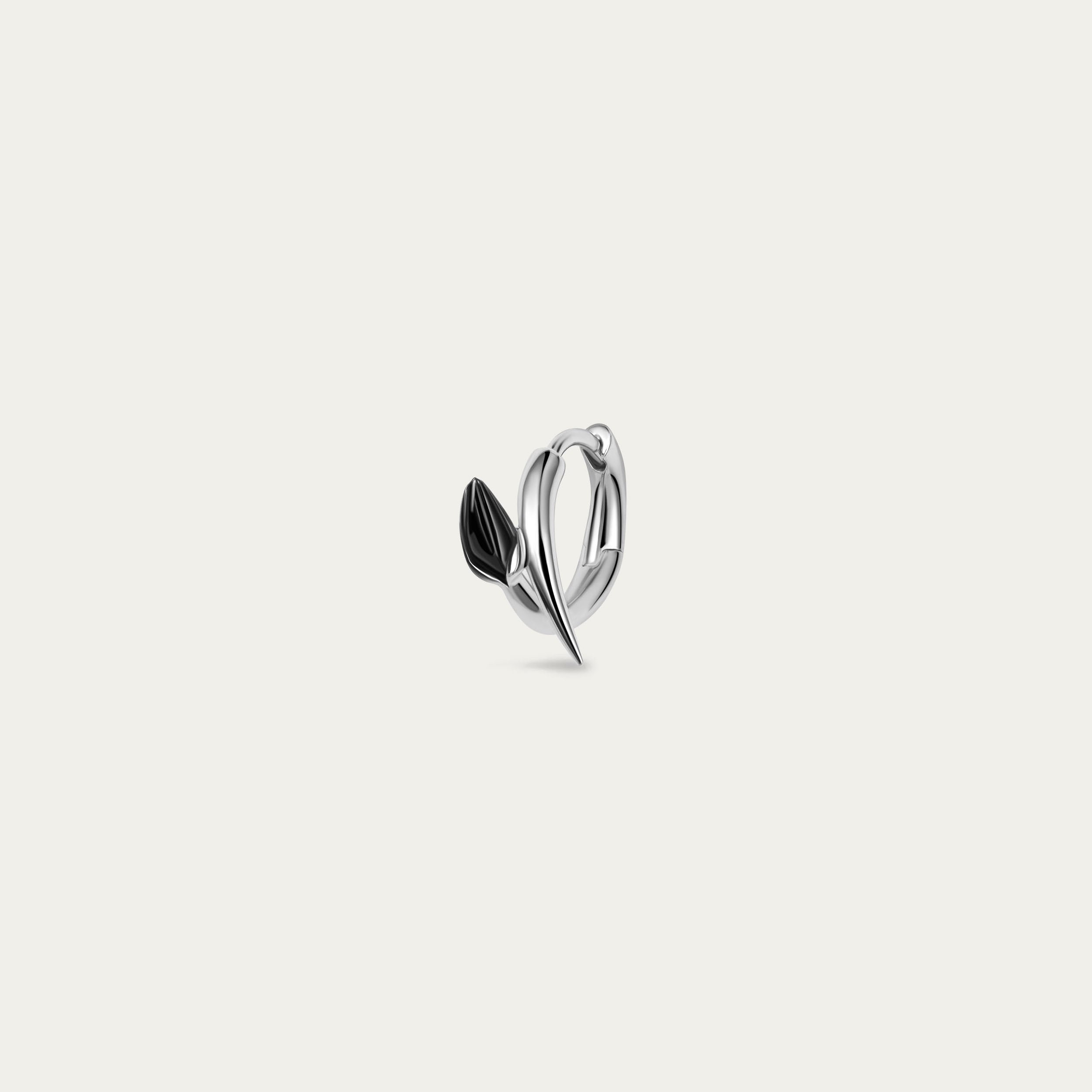 shaun-leane-london-black-orchid-bud-hoop-earring-silver-single-right