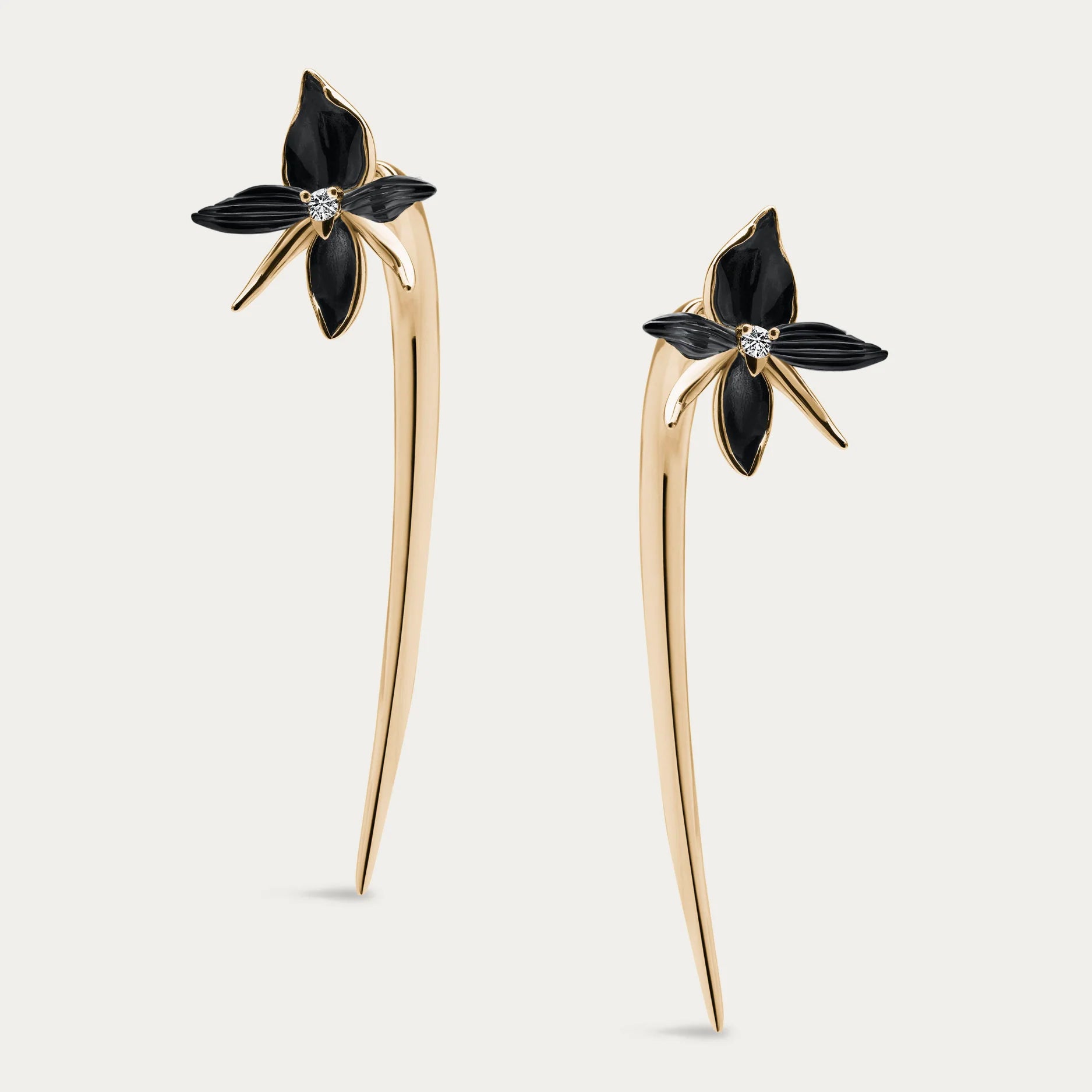 Shaun Leane London | Black Orchid Hook Earrings