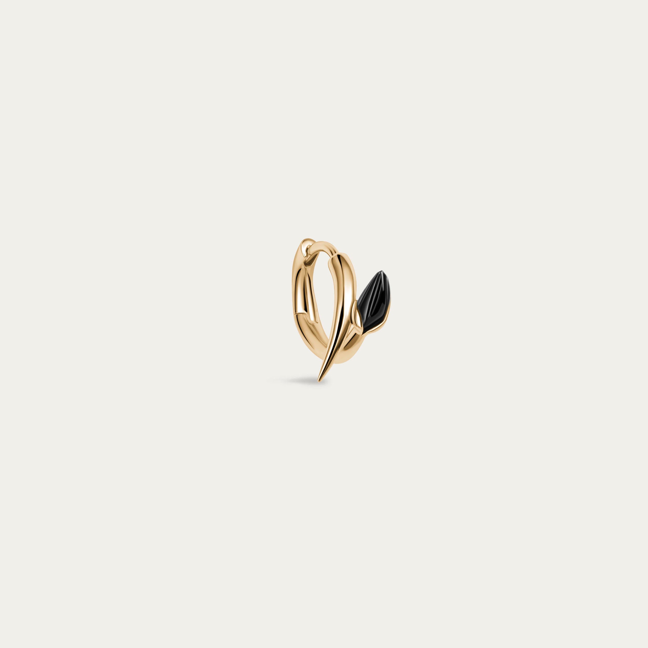 shaun-leane-london-black-orchid-bud-hoop-earring-18ct-yellow-gold-plated-single-left