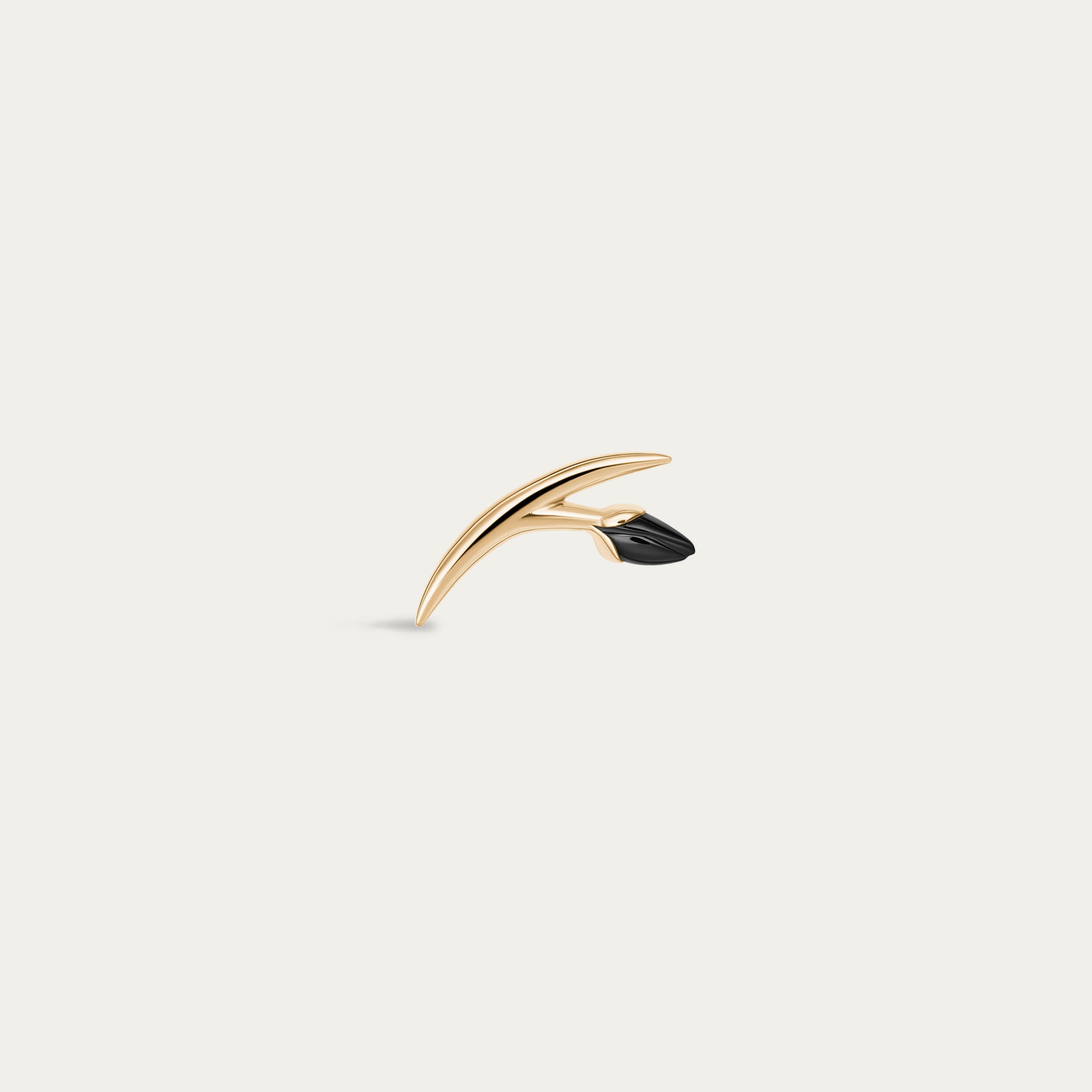 shaun-leane-london-black-orchid-bud-stud-earring-single-18ct-yellow-gold-plated-left