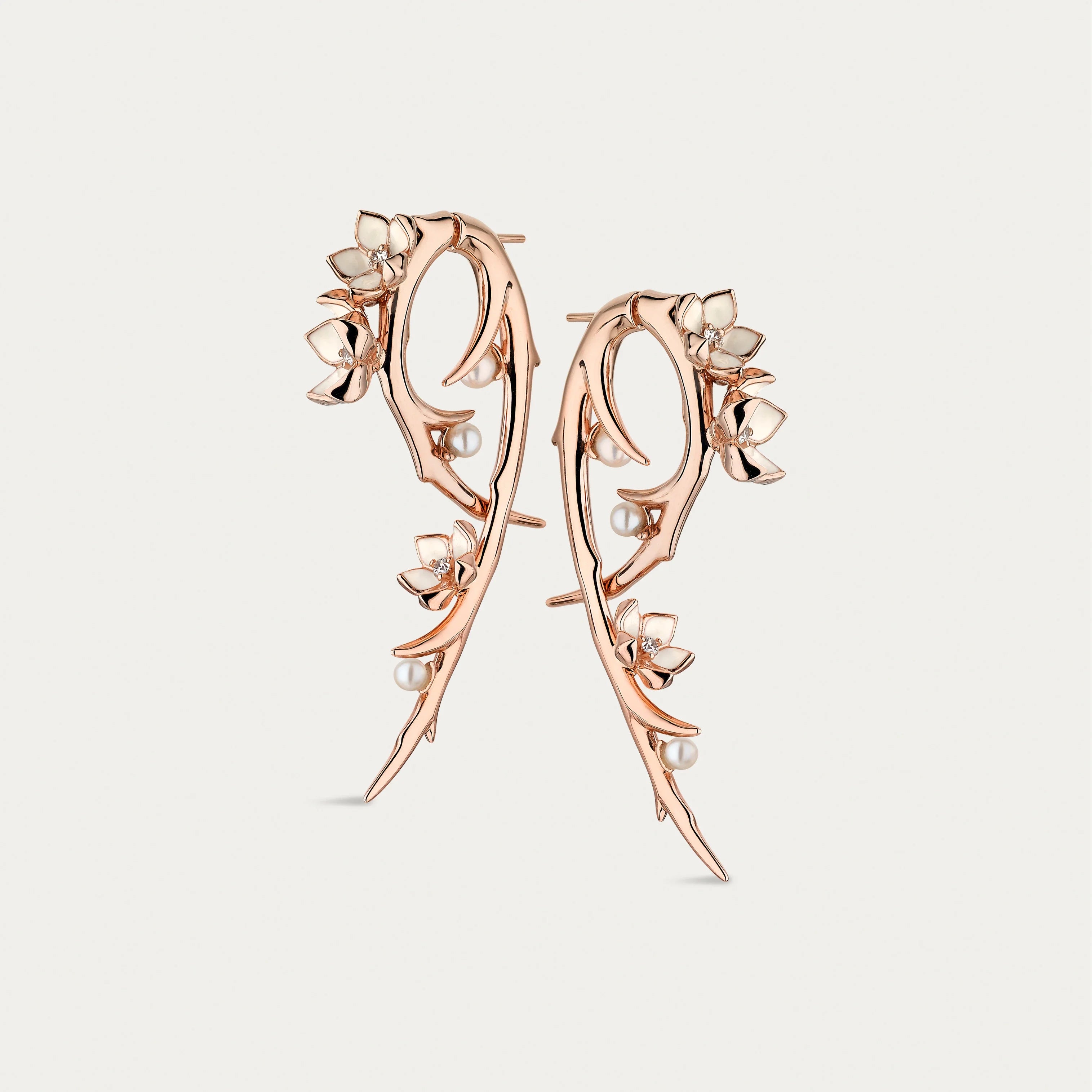 shaun-leane-london-cherry-blossom-hook-earrings -18ct-rose-gold