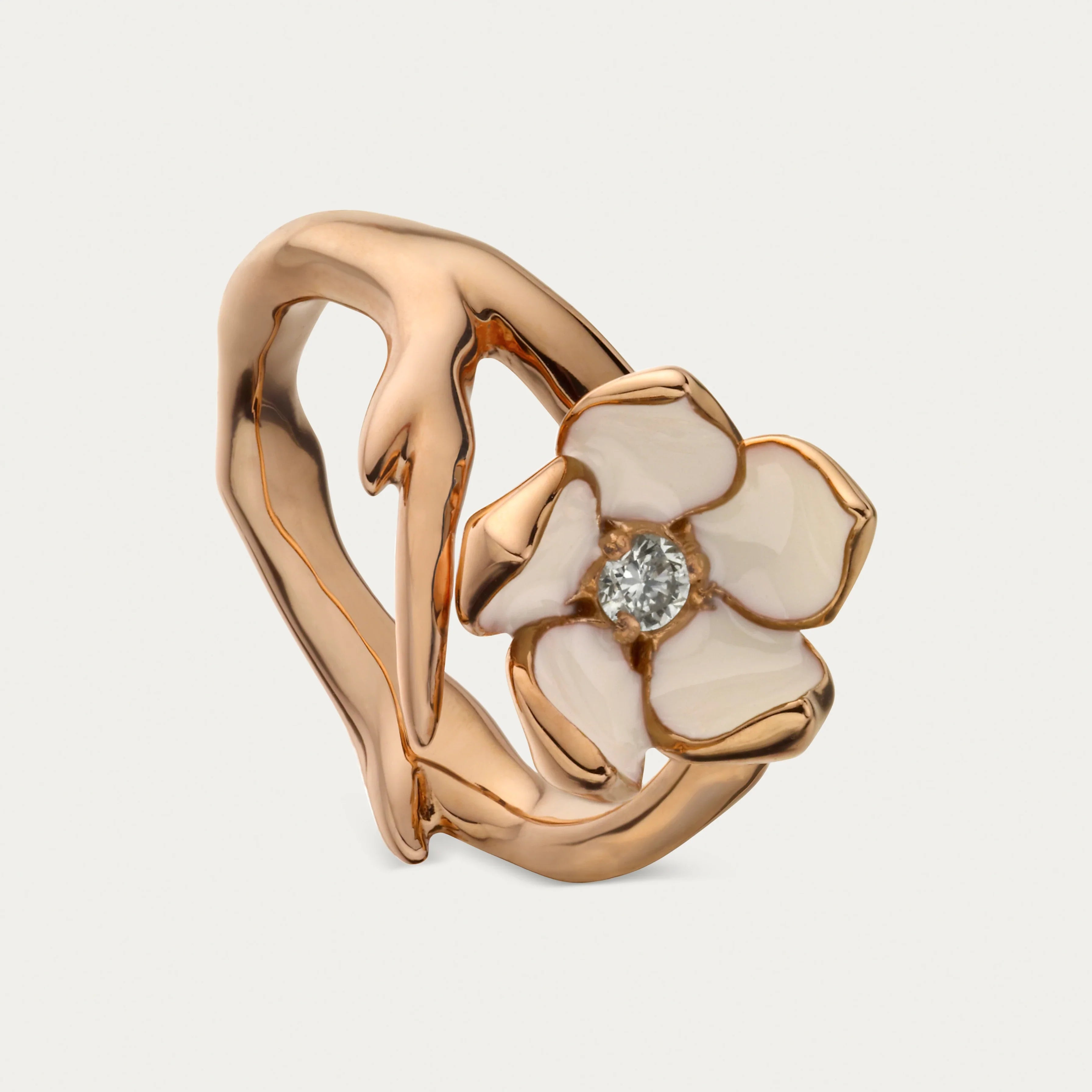 shaun-leane-london-cherry-blossom-single-flower-ring -18ct-rose-gold
