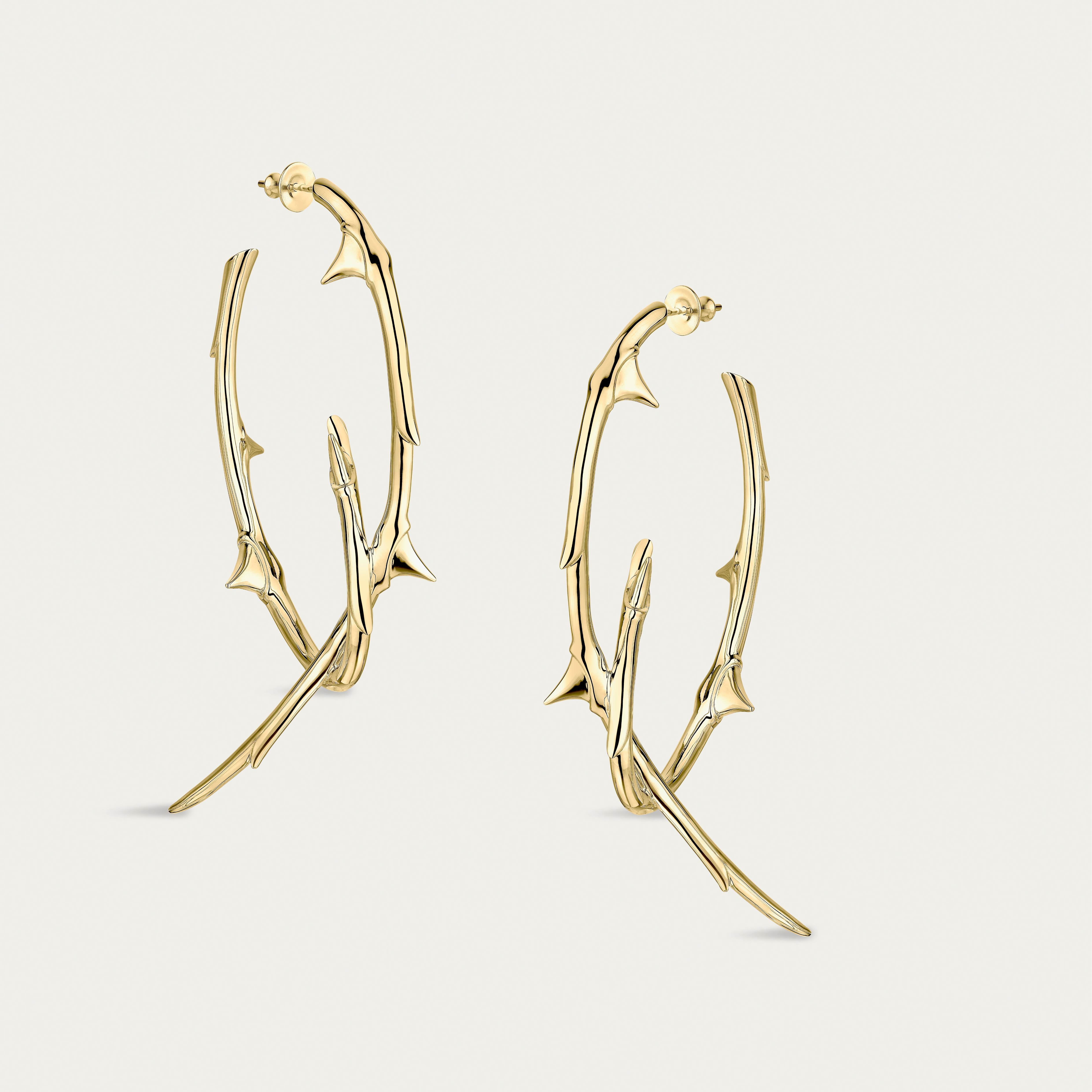 Rose Thorn Hoop Earrings, Large