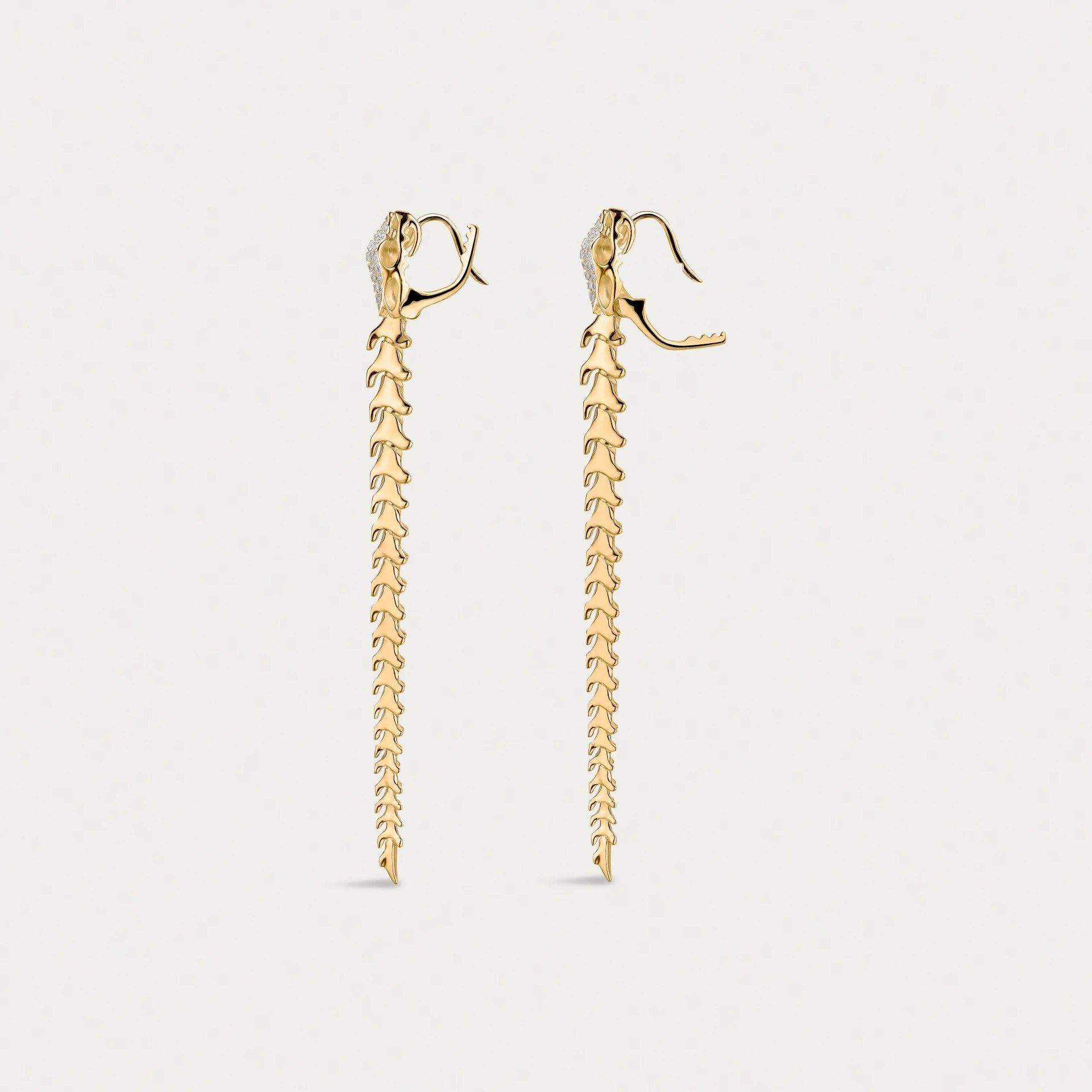 Serpent's Trace Long Drop Diamond Earrings