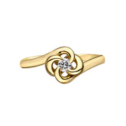 Entwined Petal10 Engagement Ring - 18ct Yellow Gold & 0.10ct Diamond