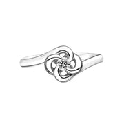 Entwined Petal10 Engagement Ring - 18ct White Gold & 0.10ct Diamond