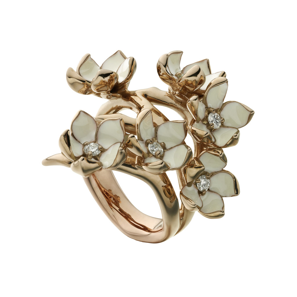 Shaun Leane Rose Gold Vermeil Cherry Blossom Full Flower Ring