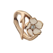 Cherry Blossom Flower Ring - Rose Gold Vermeil & Diamond