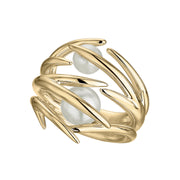 Hooked Pearl Ring - Yellow Gold Vermeil