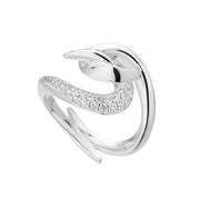 Hook Ring - Silver & Diamond