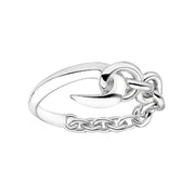 Hook Chain Ring - Silver