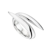 Sabre Deco Crossover Ring - Silver