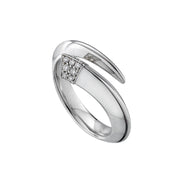 Sabre Ring - Silver & Diamond Pavé