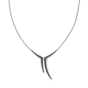 Sabre Fine Aerial Small Necklace - 18ct White Gold & Black Diamond