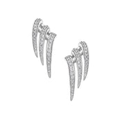Armis Triple Stud Earrings - 18ct White Gold & Diamond Pavé