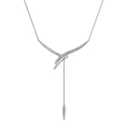 Armis Drop Necklace - 18ct White Gold & Diamond Pavé