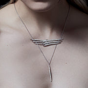 Armis Triple Row Necklace - 18ct White Gold & Diamond Pavé