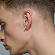 Arc Single Bar Earring - Silver