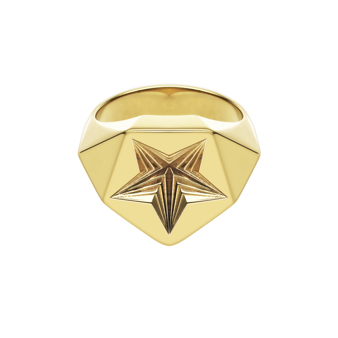 Arc Star Signet Ring - Yellow Gold Vermeil