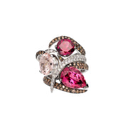 Interlocking Aurora Ring - 18ct White Gold & 3.31ct Pink Tourmaline