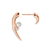 Hooked Pearl Earrings - Rose Gold Vermeil