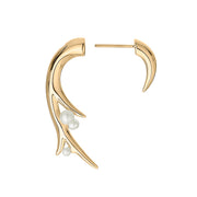 Shaun Leane Yellow Gold Vermeil Hooked Pearl Large Earrings