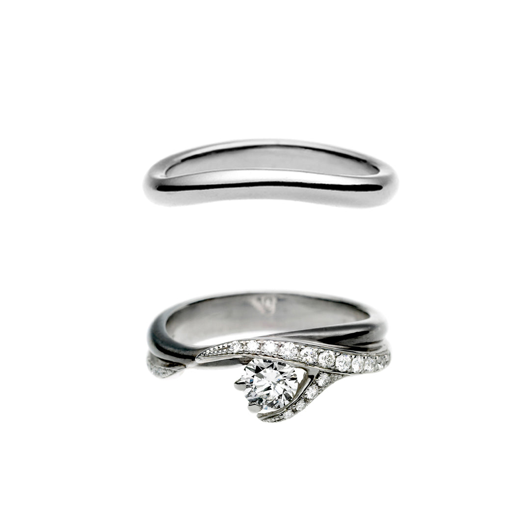Entwined Vine40 Engagement Ring - 18ct White Gold & 0.54ct Diamond
