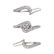 Entwined Petal10 Engagement Ring - 18ct White Gold & 0.34ct Diamond