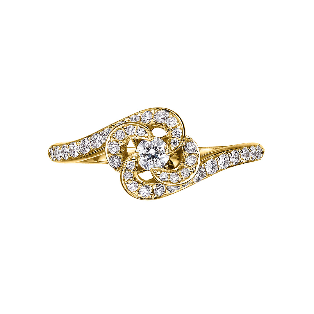 Entwined Petal10 Engagement Ring - 18ct Yellow Gold & 0.34ct Diamond