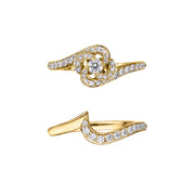 Entwined Petal10 Wedding & Eternity Ring - 18ct Yellow Gold & 0.15ct Diamond