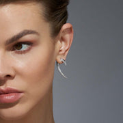 Hook Fine Small Earrings - 18ct White Gold & Diamond