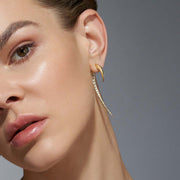 Hook Fine Large Earrings - 18ct Yellow Gold & Diamond